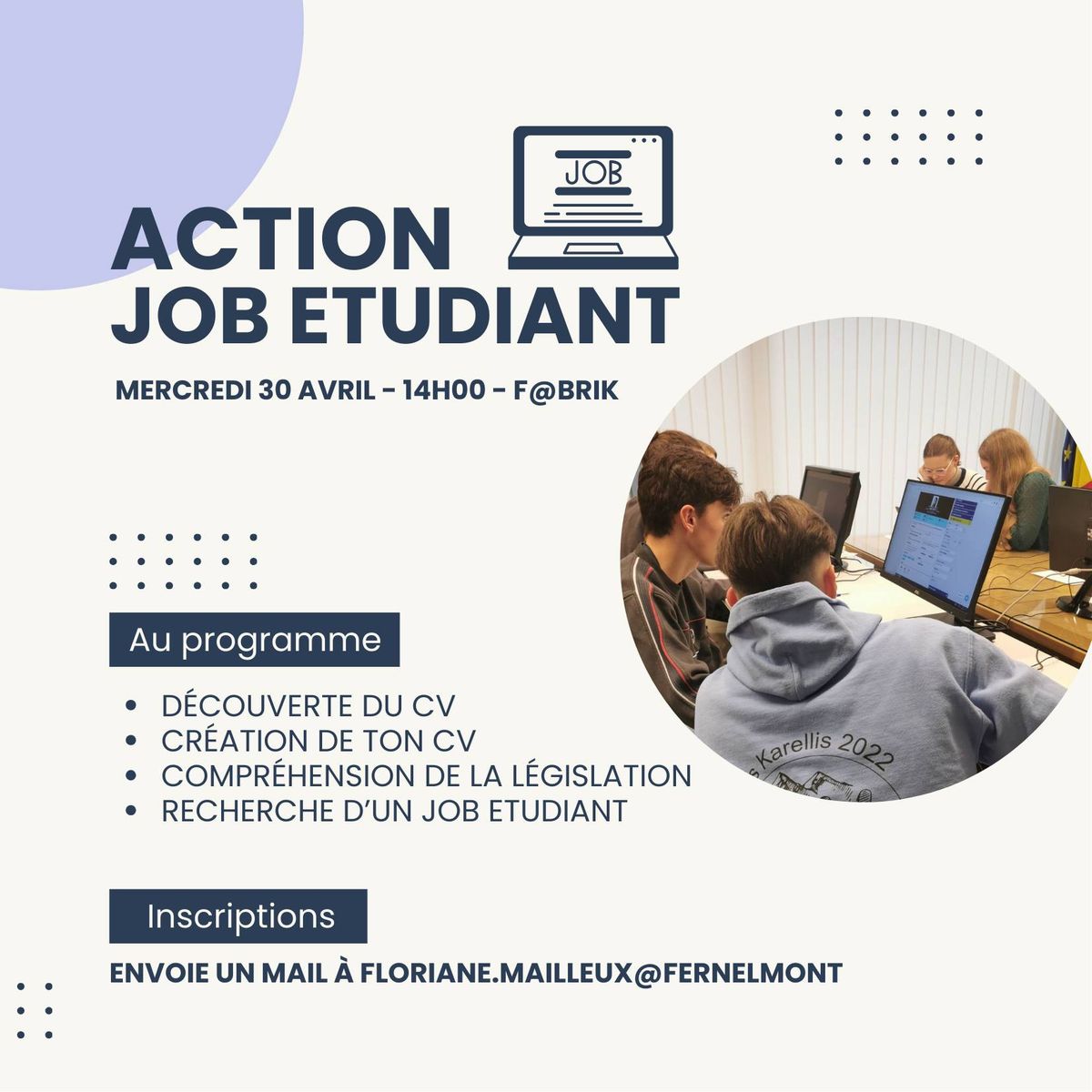 Action Job \u00e9tudiant