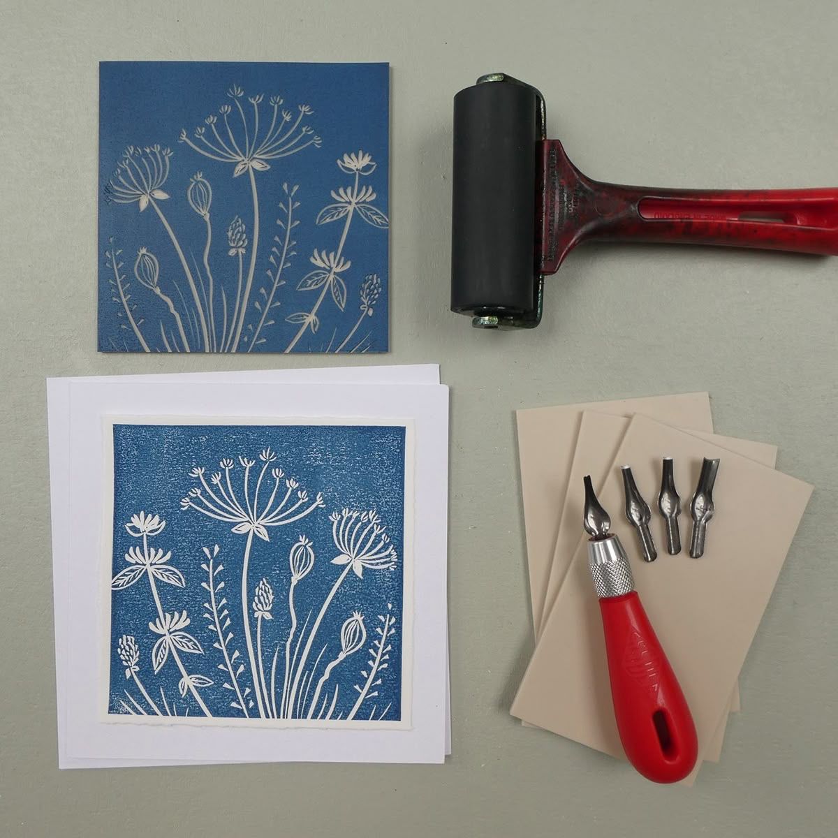 Seedheads Lino Cutting and Printing Workshop at The Elements Glass Curborough, Lichfield 