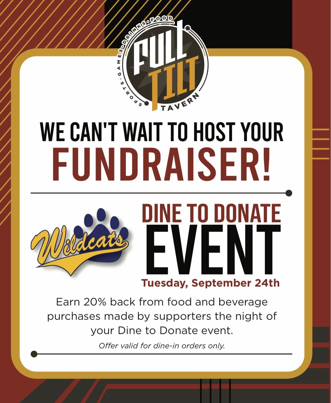 Westwood Elementary Dines for Donations Event @ Full Tilt Tavern