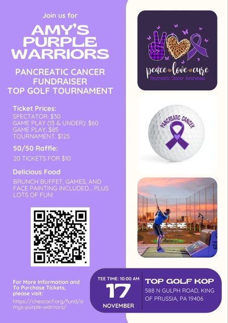 Amy's Purple Warrior's Pancreatic Cancer Fundraiser Topgolf Tournament