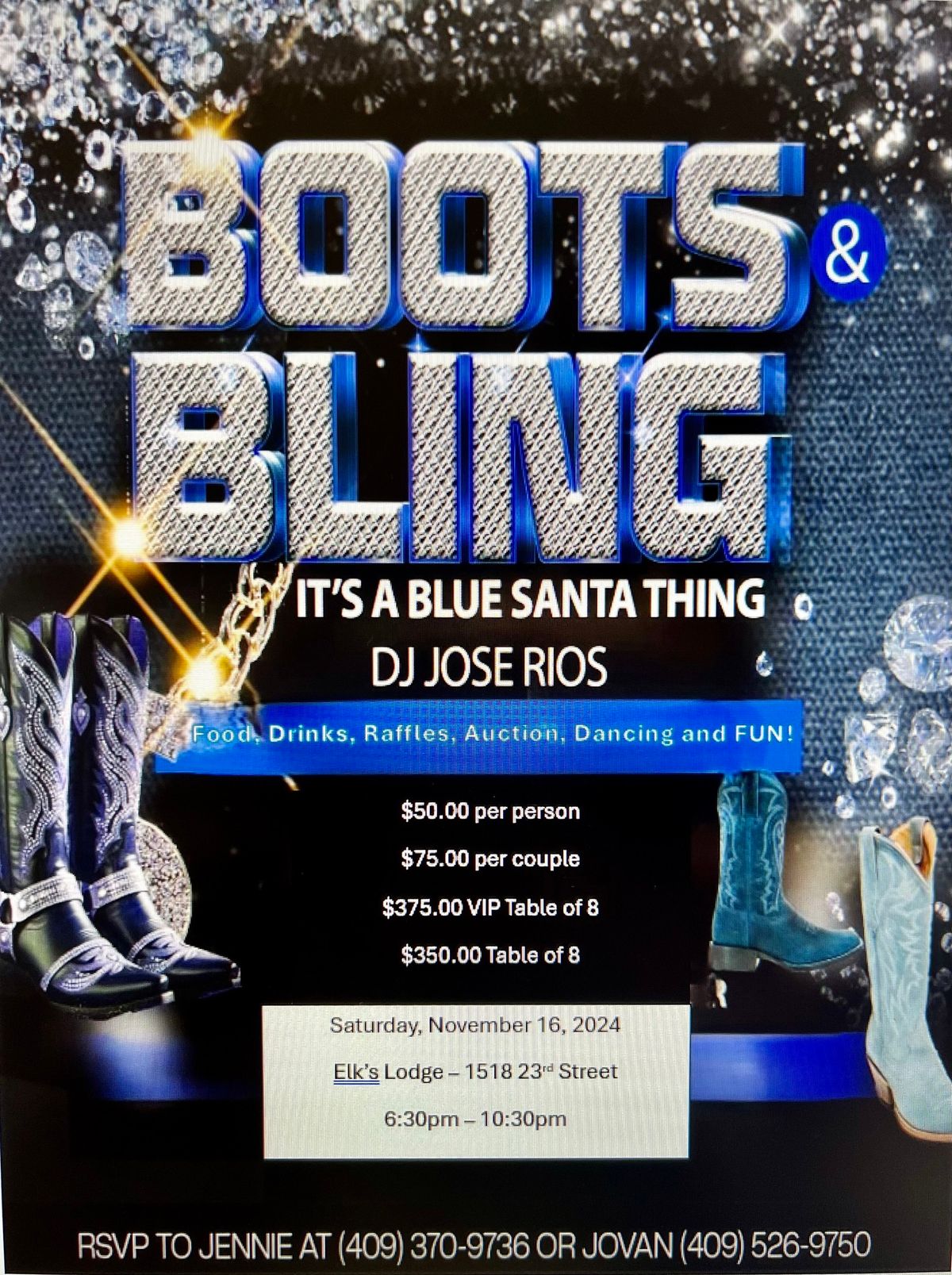 Boots  & Bling it\u2019s a Blue Santa Fling