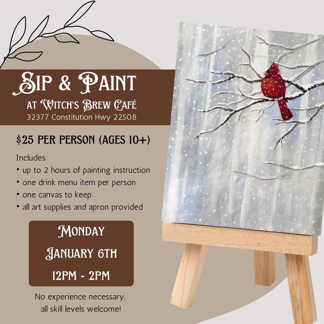 January Sip & Paint at Witch\u2019s Brew Caf\u00e9