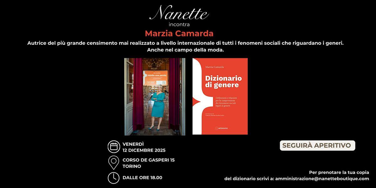 Nanette incontra Marzia Camarda: Parole di genere, storie di moda