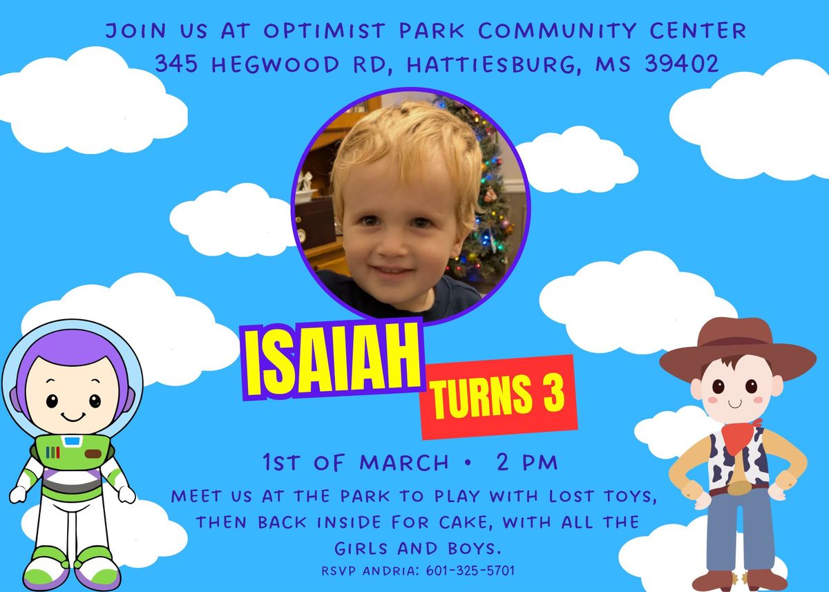 Isaiah Turns 3 - Toy Story Edition 