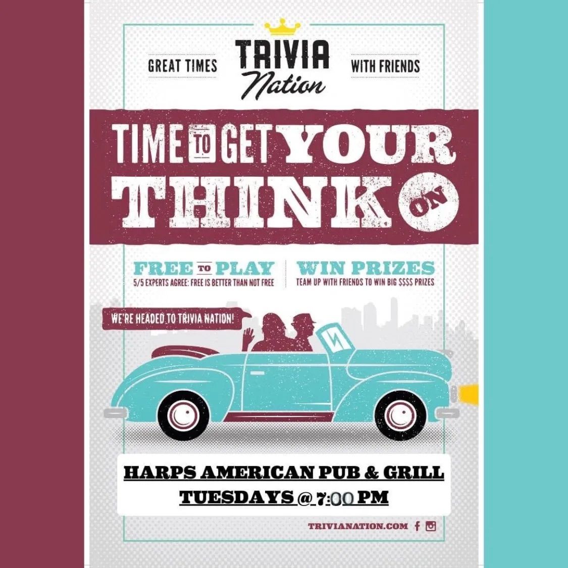 Trivia Night at Harps EVERY Tuesday!