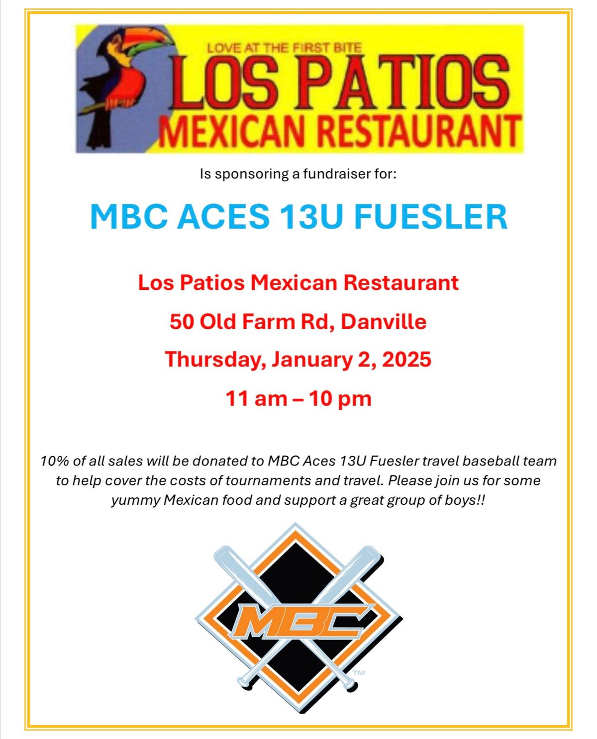 MBC Aces 13U Fuesler Dine to Donate