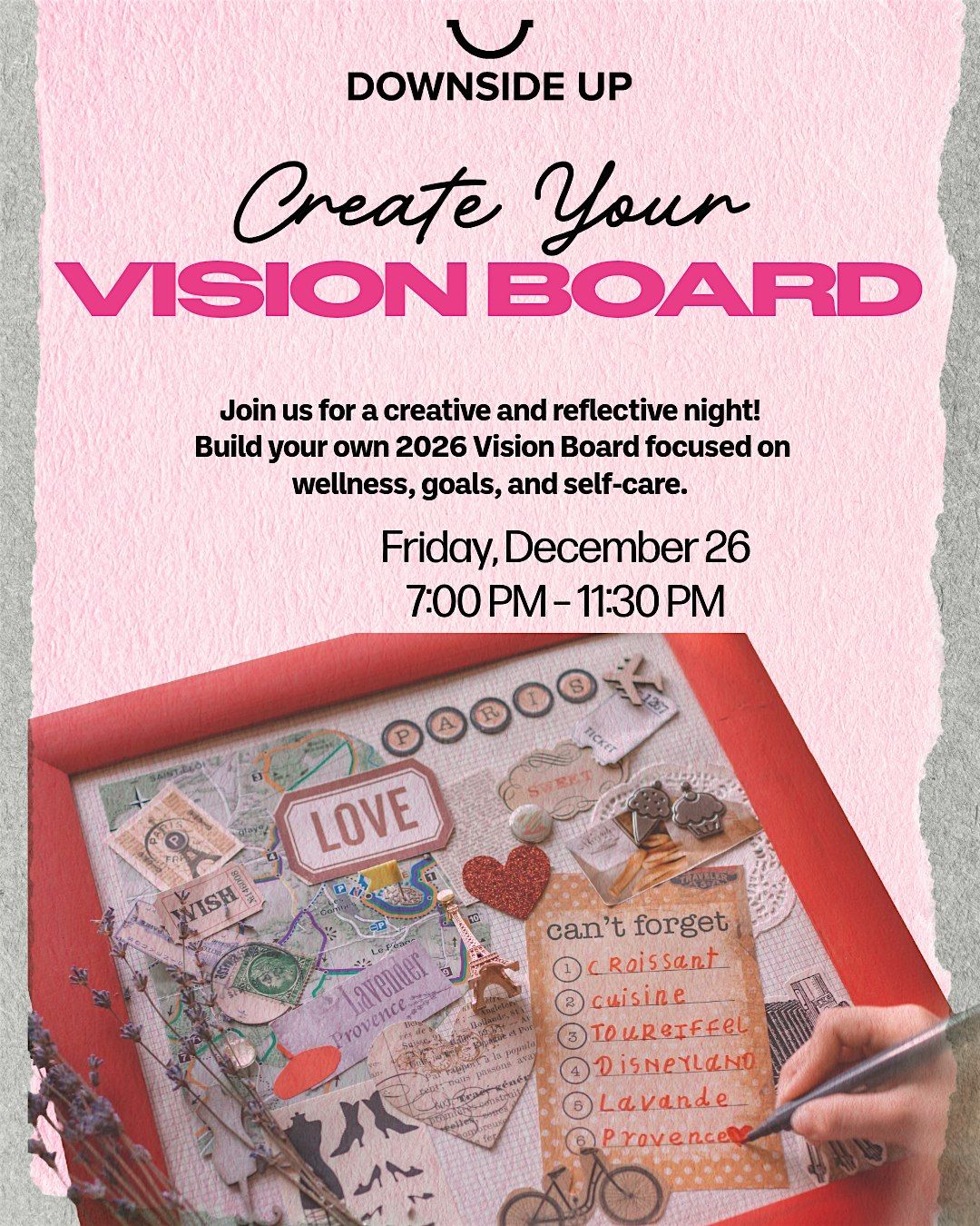 Vision Board Night at Downside Up Night Cafe