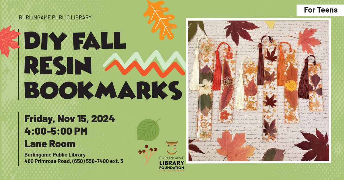 DIY Fall Resin Bookmarks for Teens