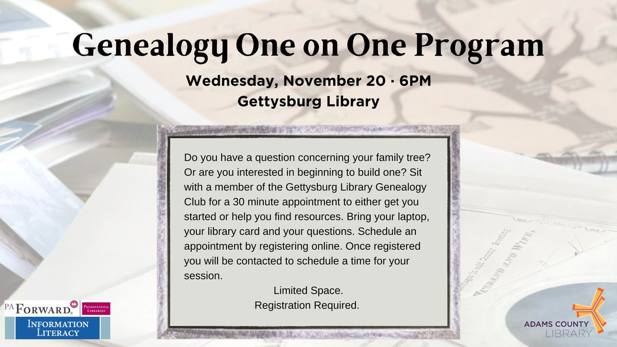 Genealogy One on One Program