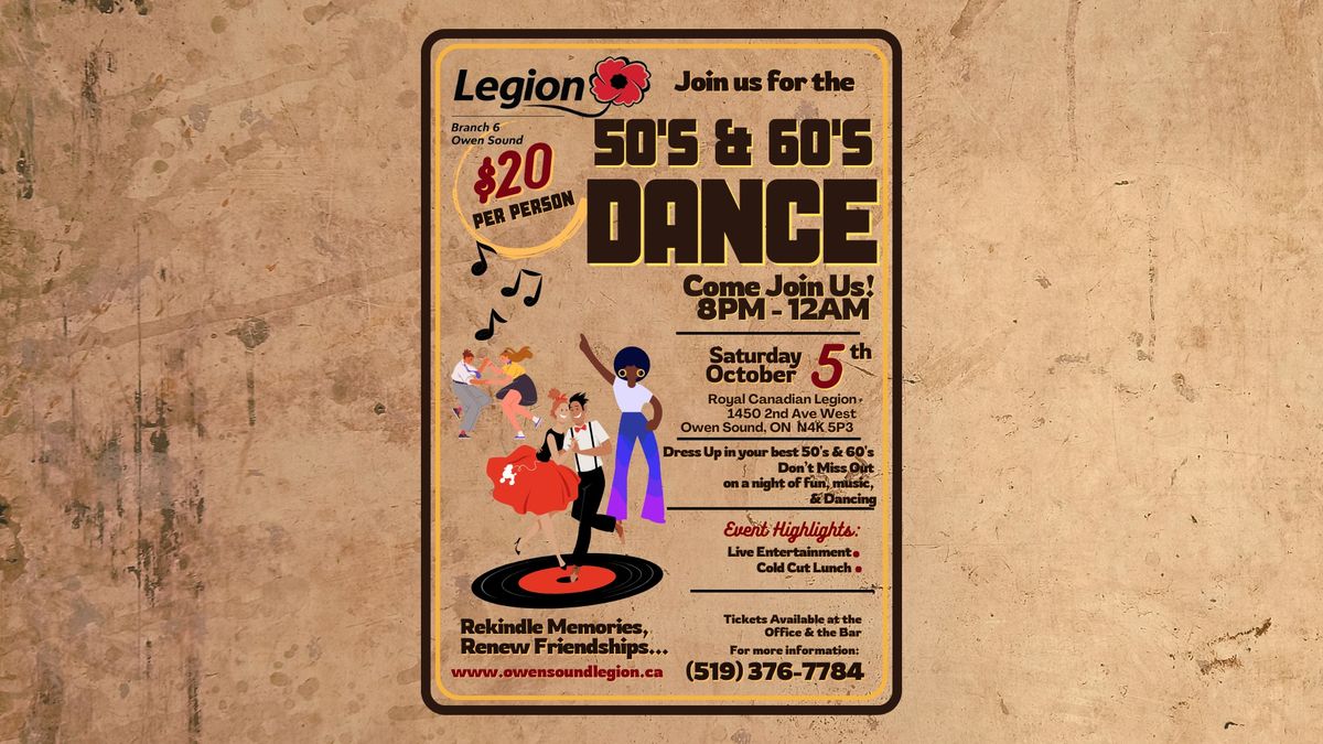 Join Us for Our 50's & 60's Dance