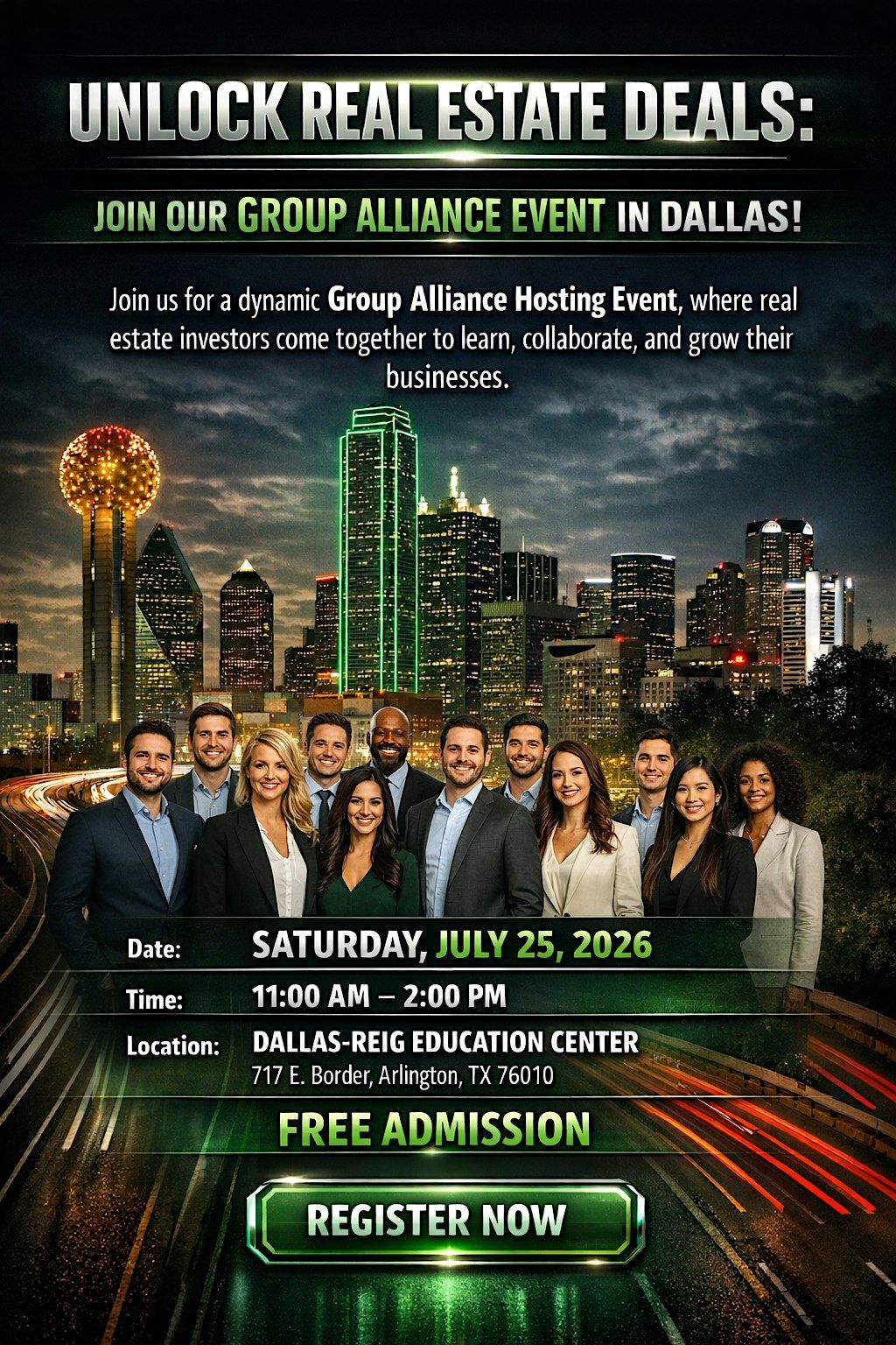 Unlock Real Estate Deals: Join Our Group Alliance Event in Dallas!