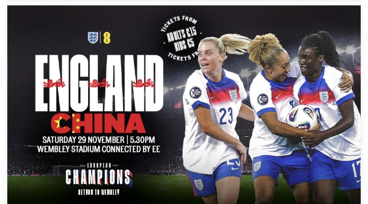 ENGLAND VS CHINA, FANZONE, ENTRY WITH WEMBLEY STADIUM TICKETS ONLY