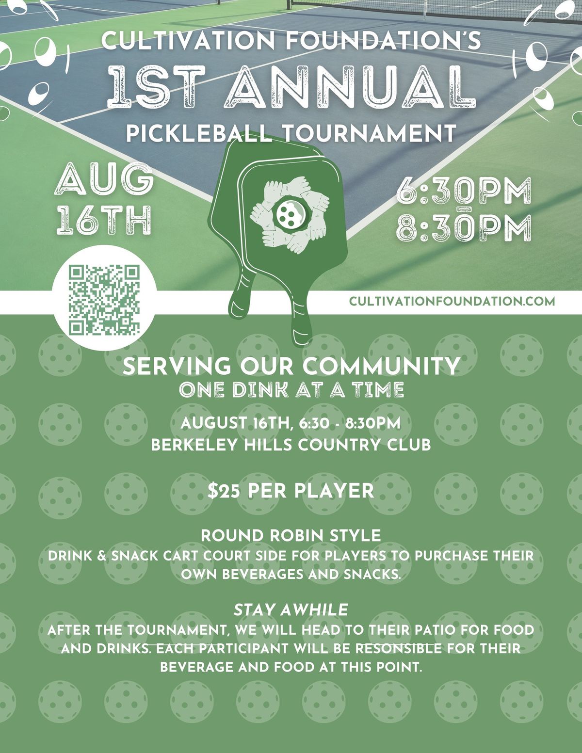 Cultivation Foundation\u2019s 1st Annual Pickleball Fundraising Tournament