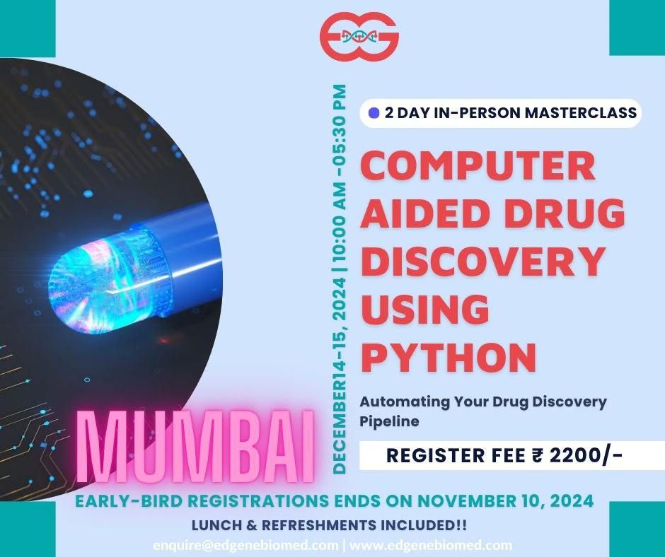 Computer-Aided Drug Discovery Using Python | 2 Day In-Person Hands-On Masterclass