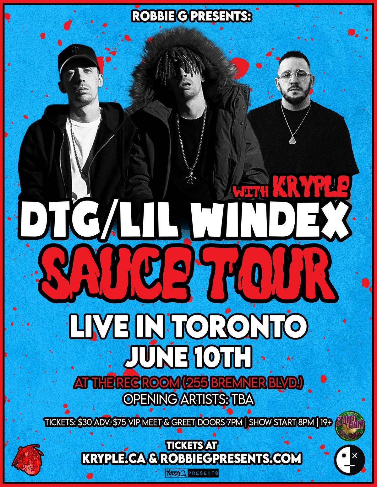 DTG\/Lil Windex in Toronto June 10th at The Rec Room with Kryple