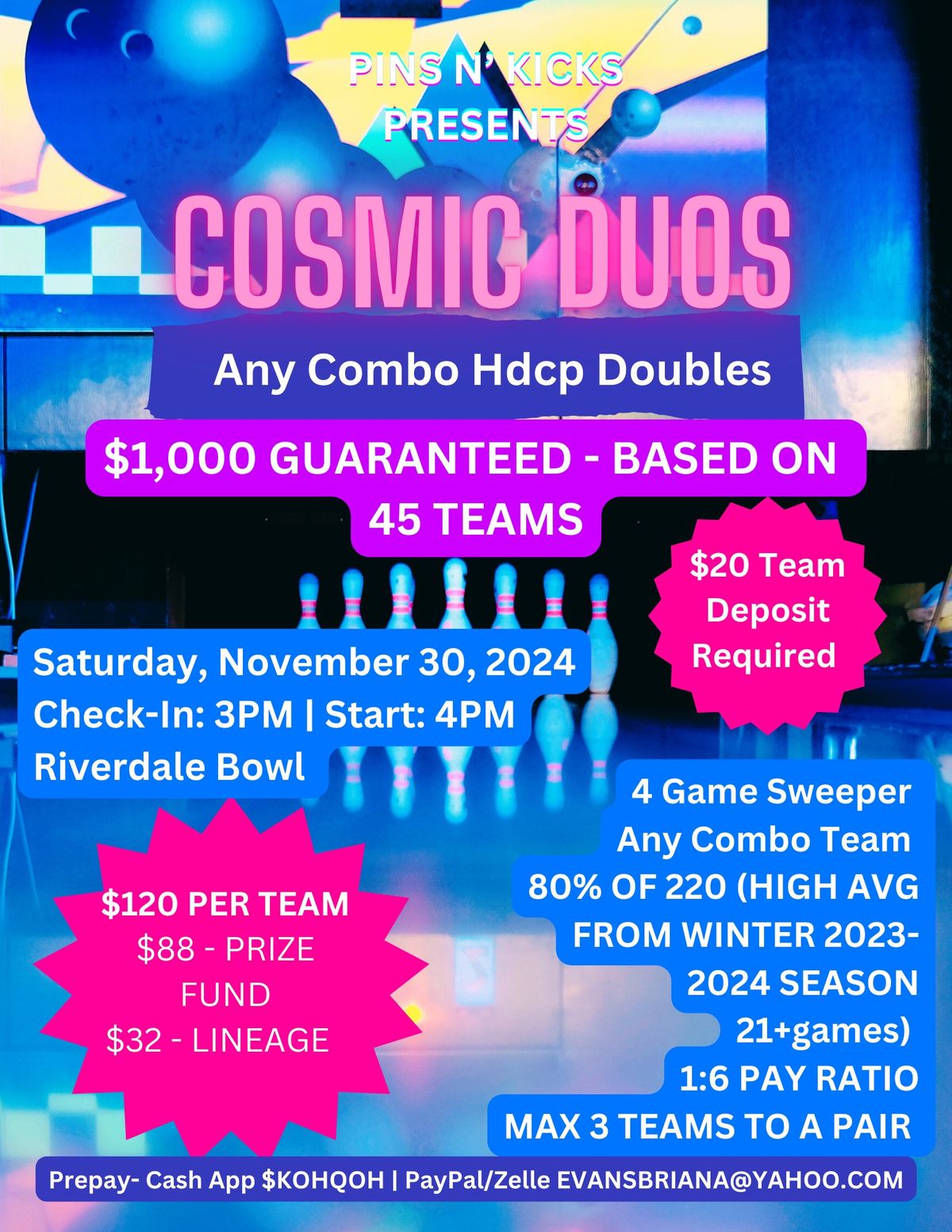 Cosmic Doubles - Any Combo Hdcp Doubles