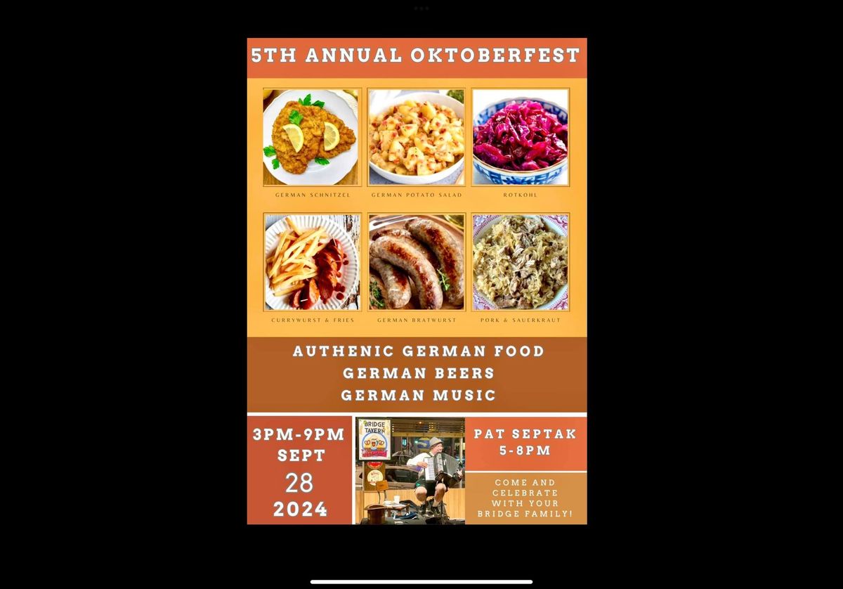 The Bridge Tavern\u2019s 5th Annual Oktoberfest Celebration