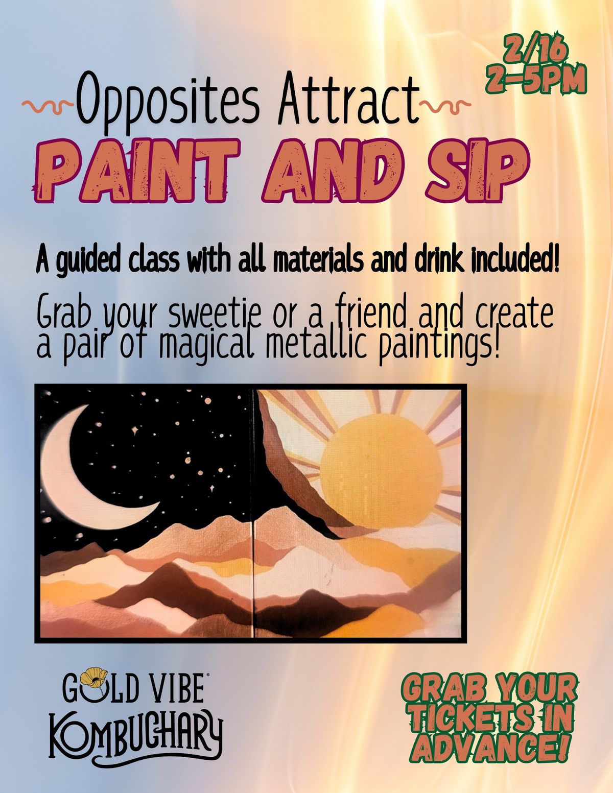 Opposites Attract: Paint and Sip at Gold Vibe