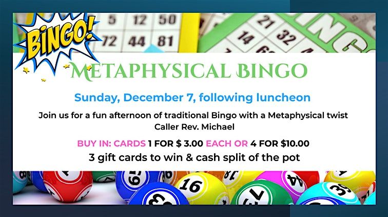 Metaphysical Bingo at The Center For Spiritual Living