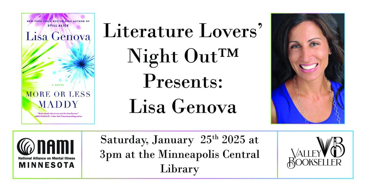 Literature Lovers' Night Out presents: Lisa Genova, More or Less Maddy