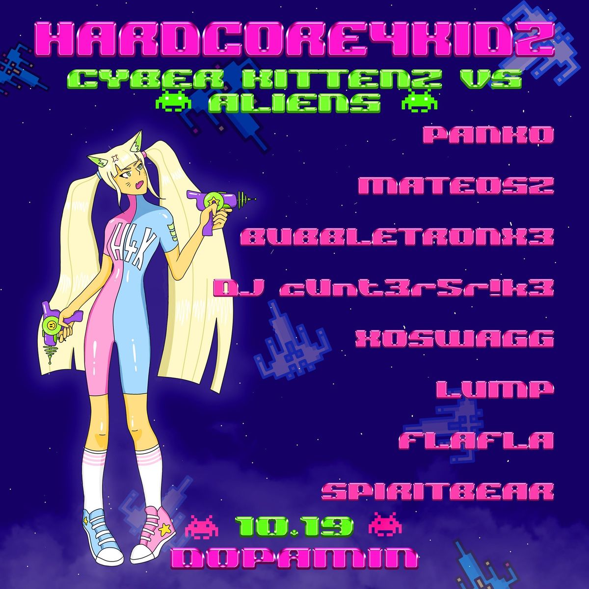 HARDCORE4KIDZ: Cyber Kittenz VS Aliens