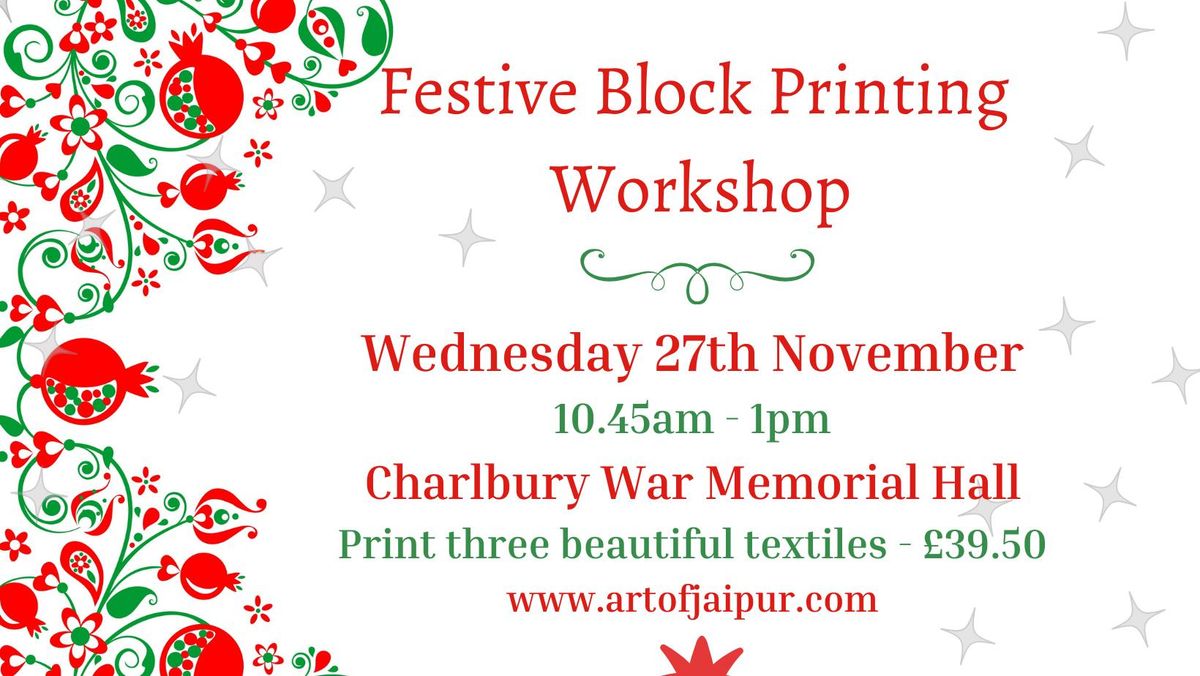 Festive Block Printing Workshop - Charlbury War Memorial Hall