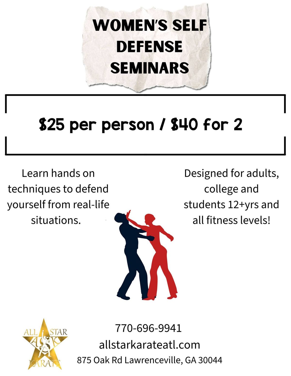 Women's Self Defense Seminar