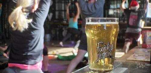 Funky Picnic Beer Yoga