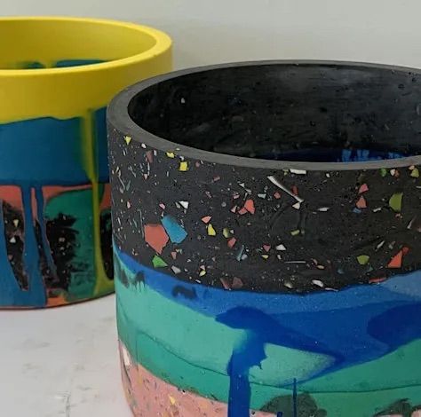 Jesmonite Plant Pot Workshop Terrazzo\/Marbling