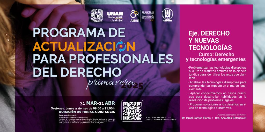 Curso Derecho y Tecnolog\u00edas Emergentes, 2a edici\u00f3n 2025