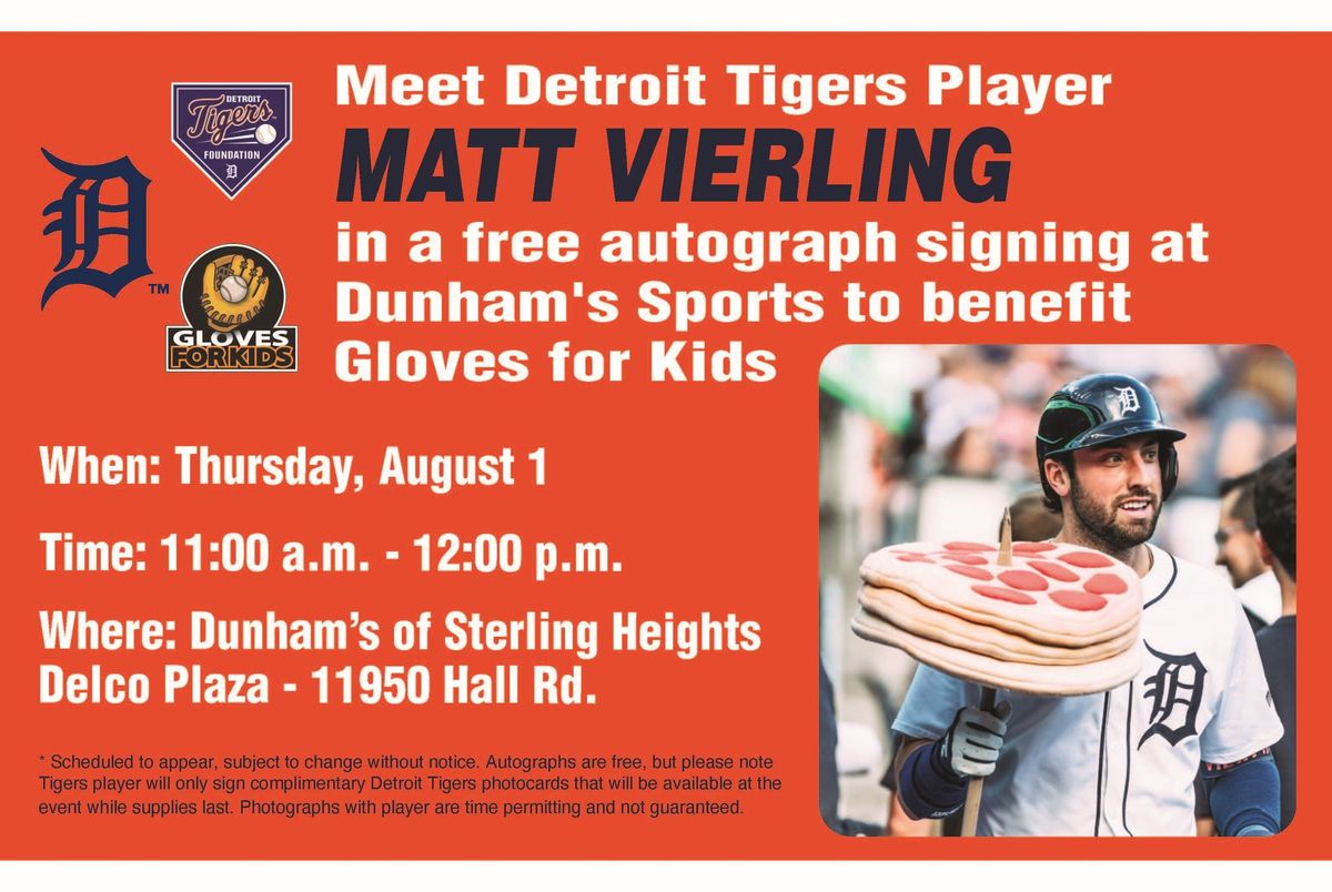 Detroit Tiger, Matt Vierling FREE AUTOGRAPH signing