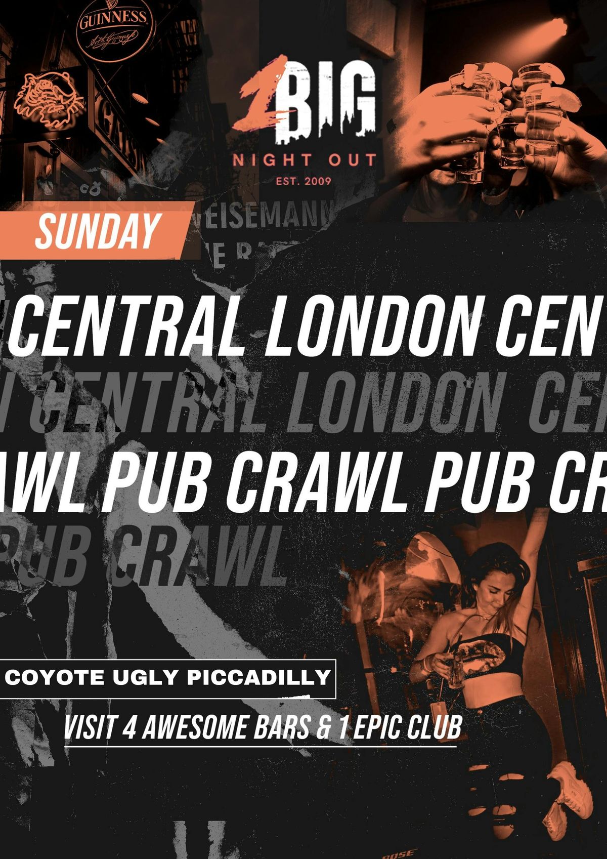 CENTRAL LONDON PUB CRAWL - SUNDAY 9TH MARCH