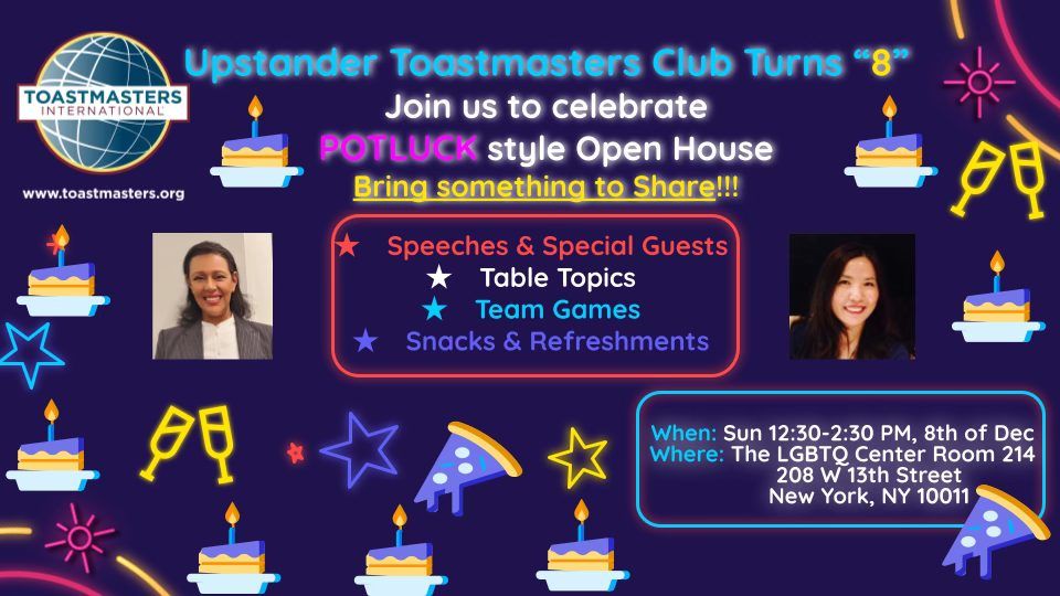 In-Person Upstander Toastmasters Open-House & Anniversary