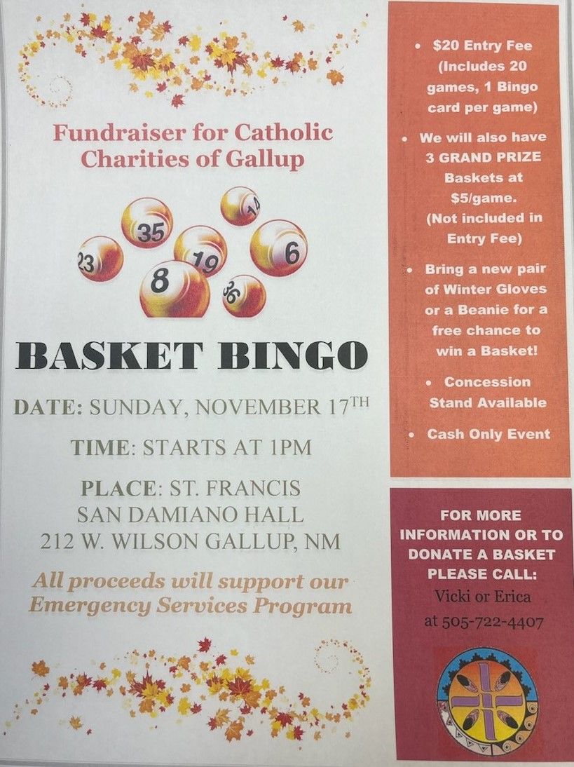 Catholic Charities of Gallup Fall Basket Bingo Fundraiser