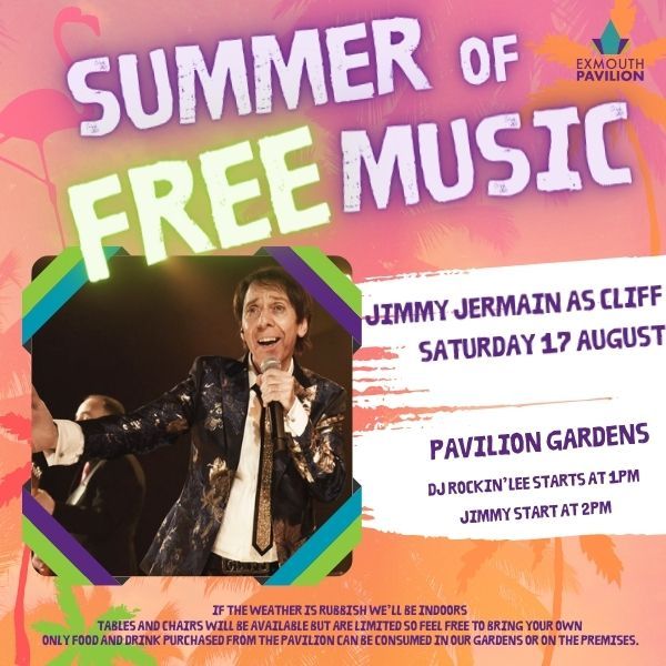 Jimmy Jemain as Cliff Richard - Exmouth Pavilion Summer of Free Music in the Gardens