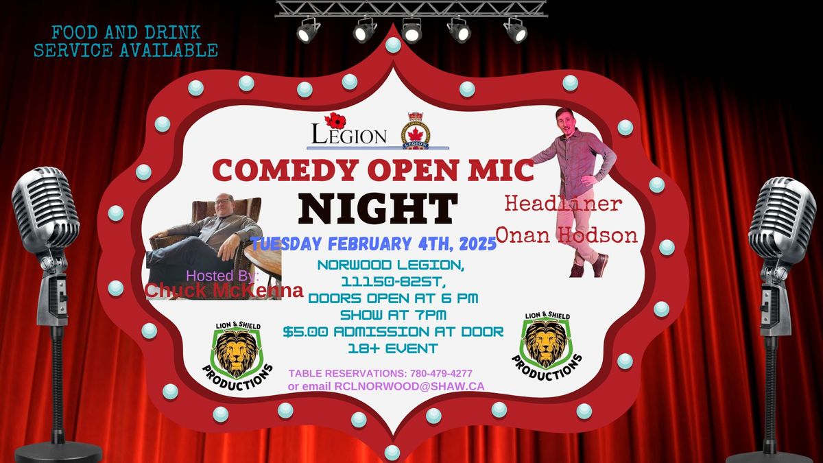 Norwood Legion Present Open Mic Comedy Night