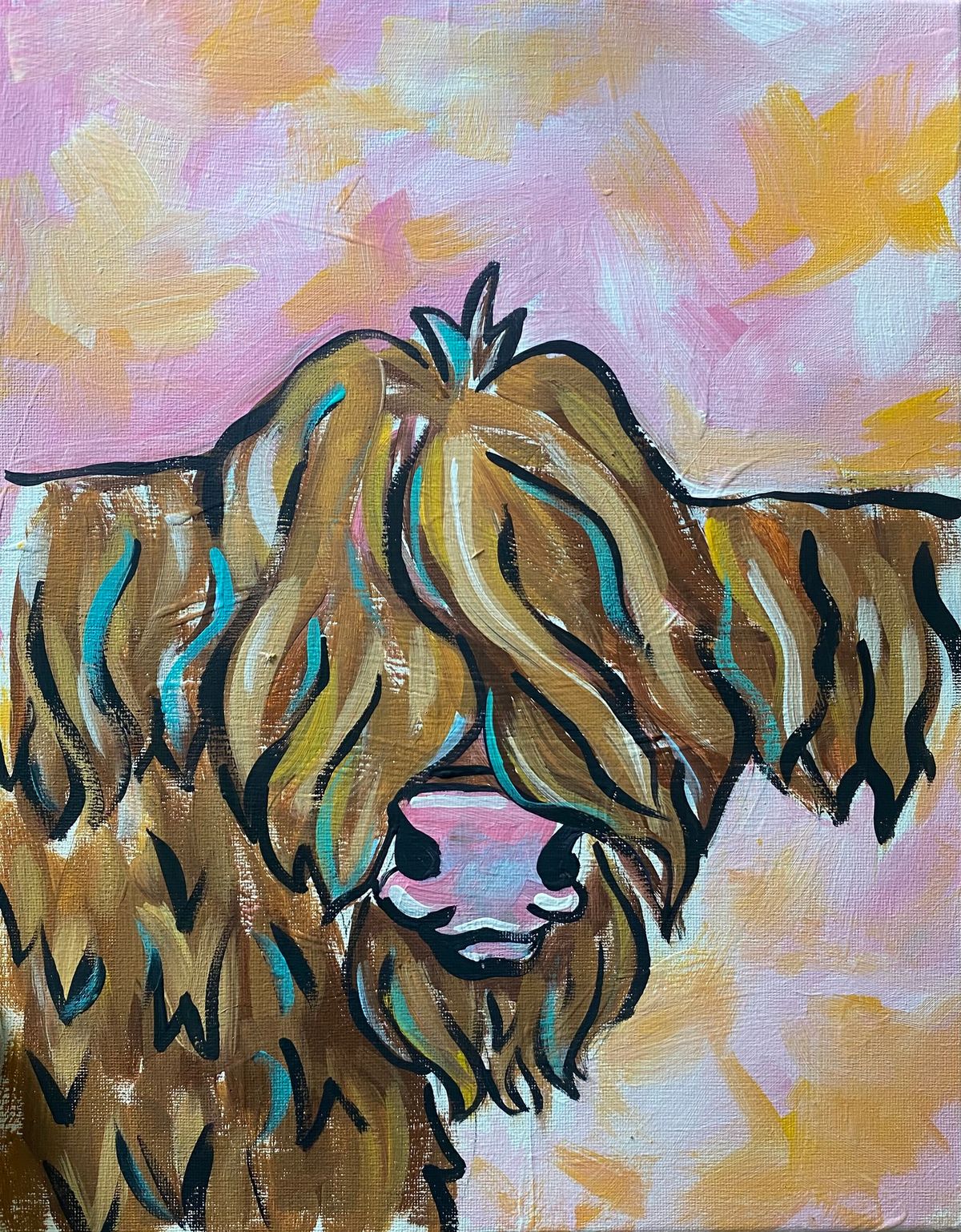Highland Cow Canvas Paint Class - OKC