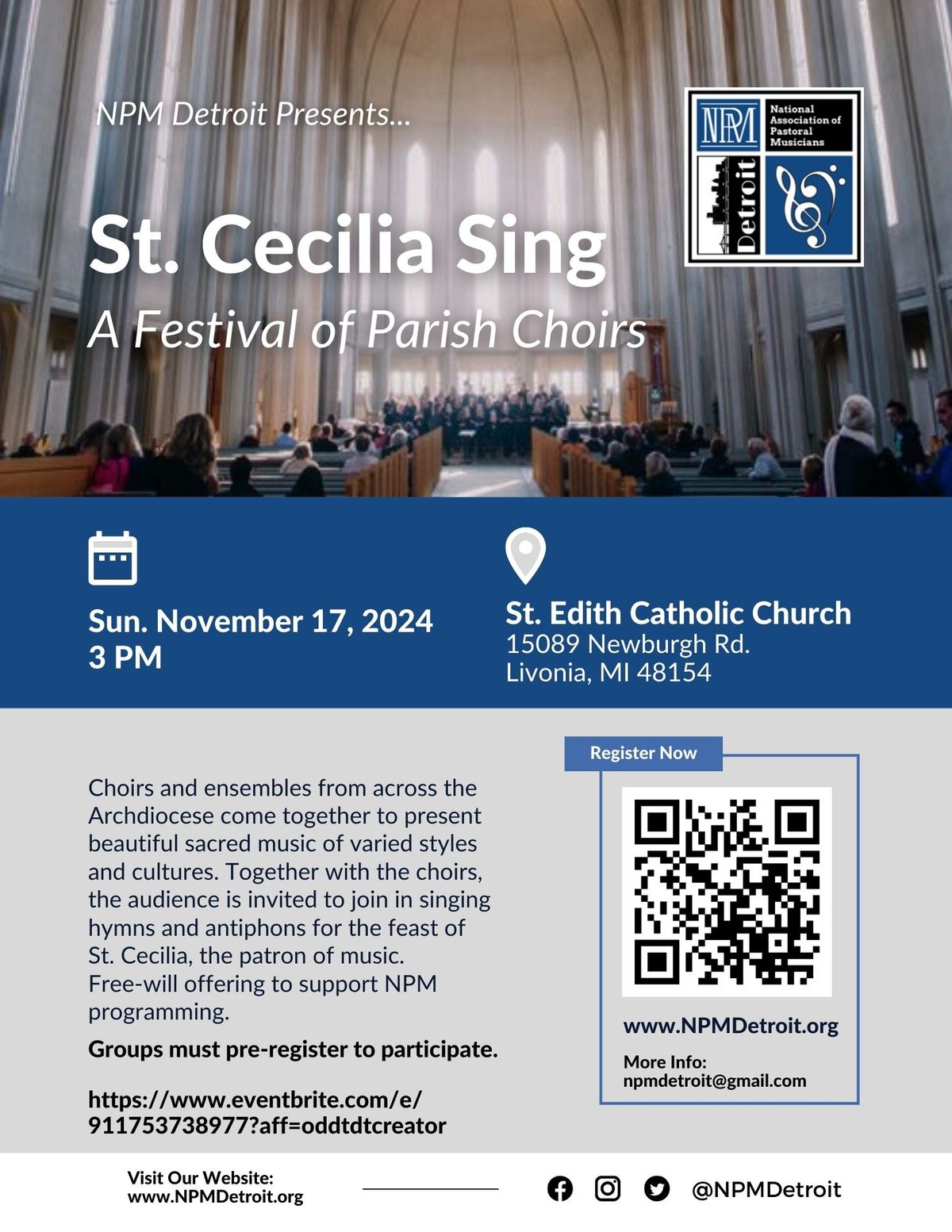 NPM Detroit St Cecilia Sing