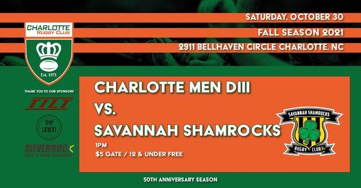 CRFC Men's DIII vs Savannah Shamrocks & Charlotte Rugby Clubhouse Coffee & Construction Walkthrough
