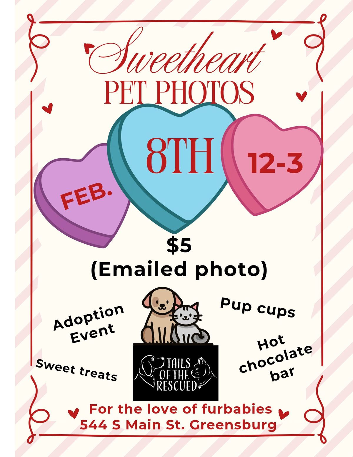 Sweetheart Pet Photos and Treats Adoption Event