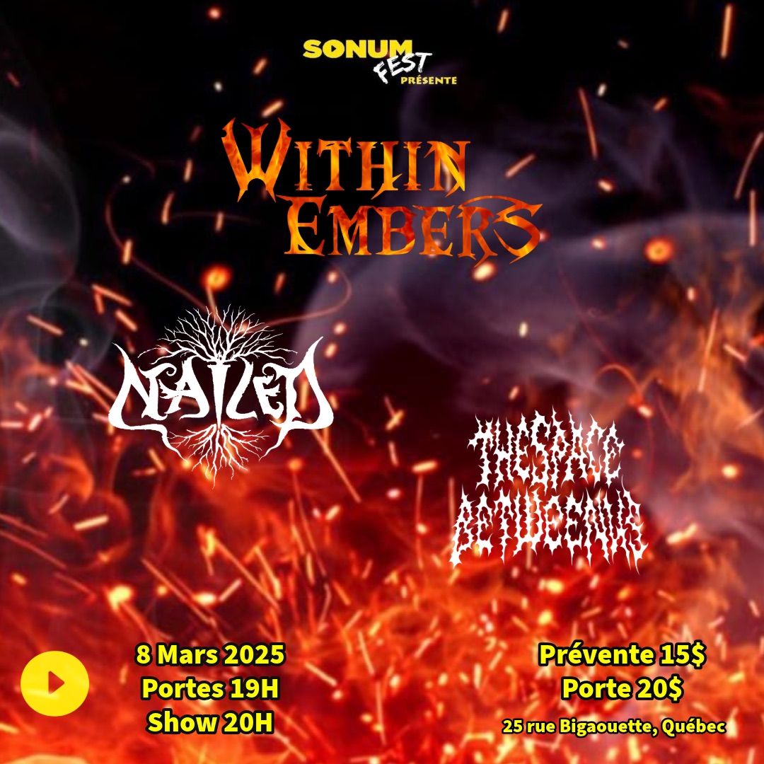 Sonum Fest pr\u00e9sente Within Embers, Nailed, The Space Between Us