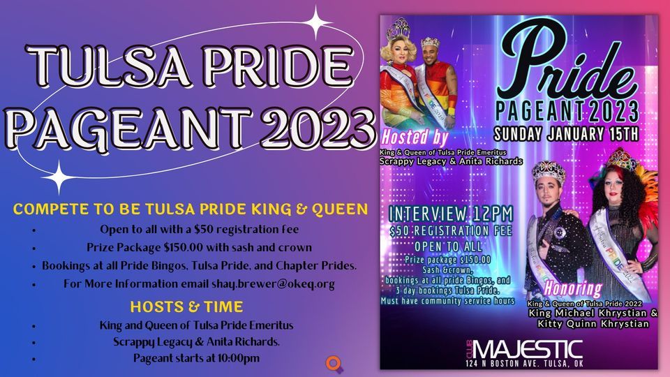 Tulsa Pride Pageant 2023, Club Majestic Tulsa, 15 January 2023