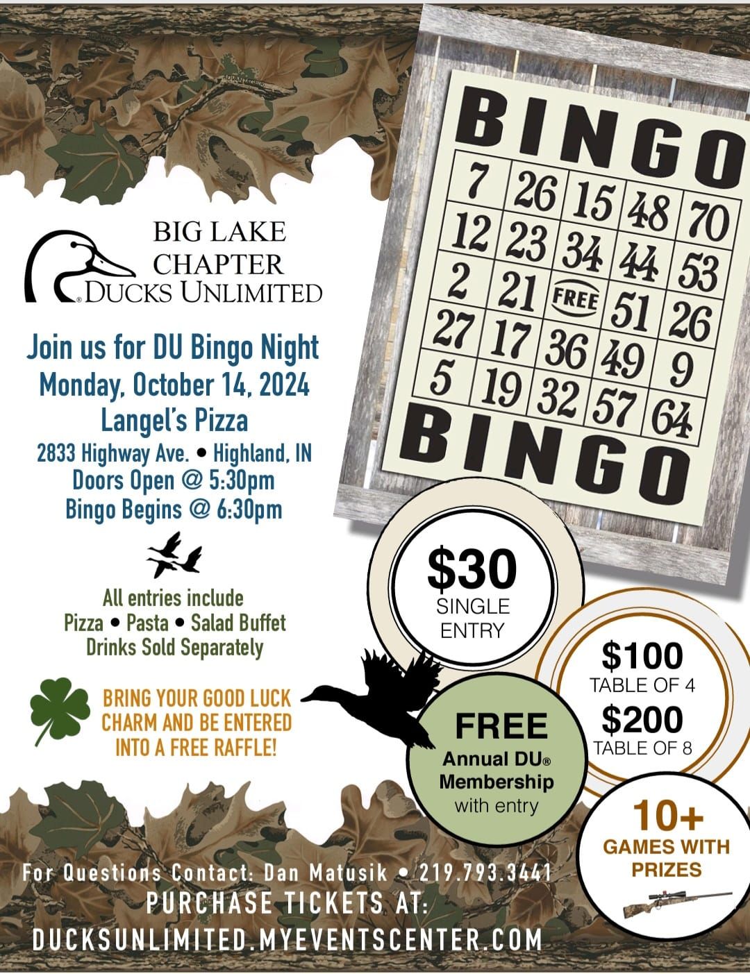 Big Lake Ducks Unlimited Bingo Night 