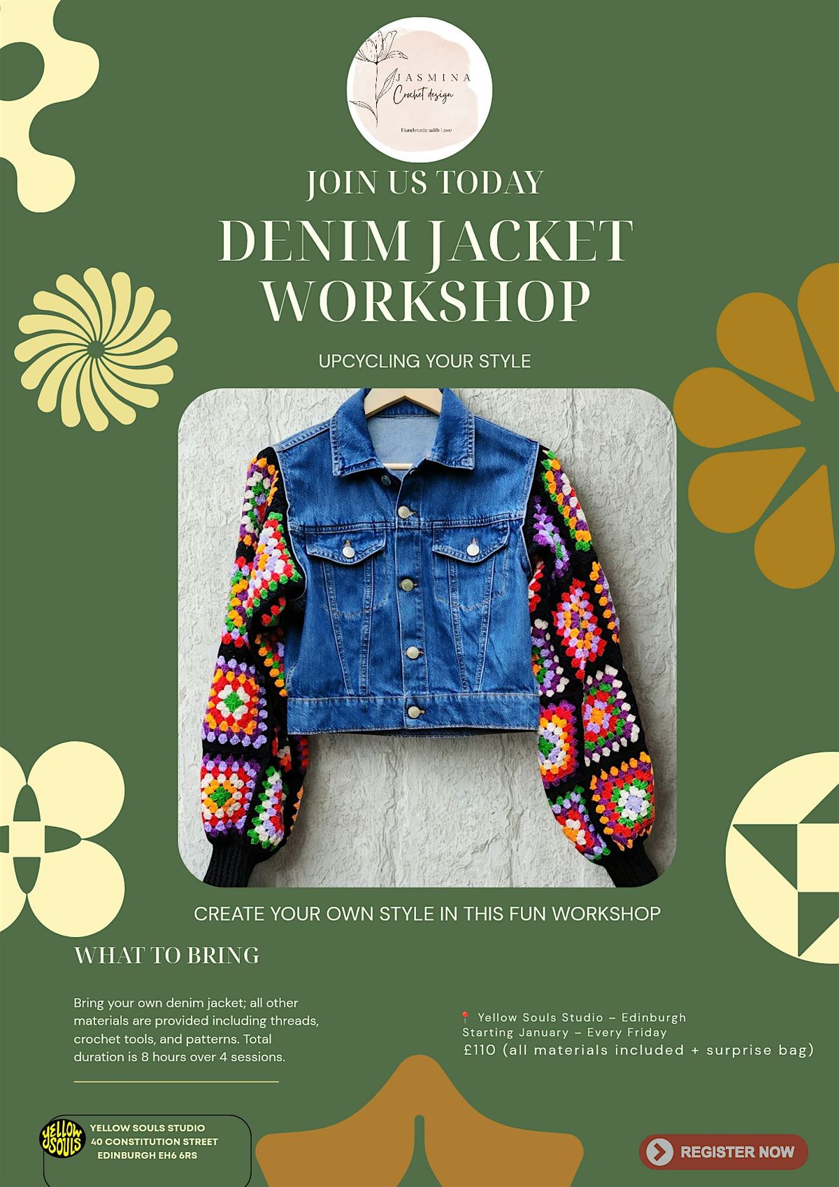 Denim Jacket Crochet Workshop