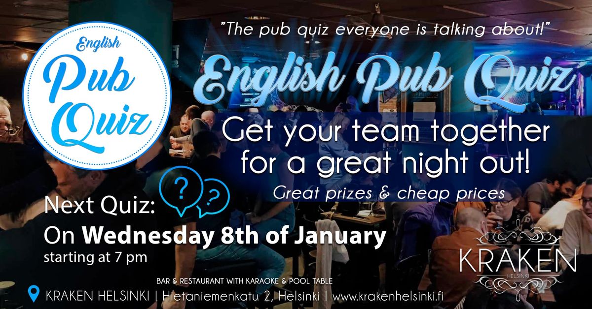 English Pub Quiz January 2025