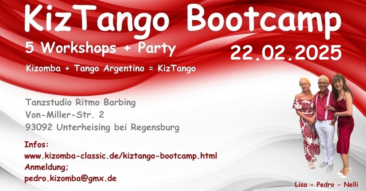 KizTango Bootcamp mit Nelli & Pedro. 5 Workshops & Party. N\u00e4he Regensburg.