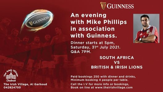 An Evening with Mike Phillips in association with Guinness at The Irish Village Garhoud