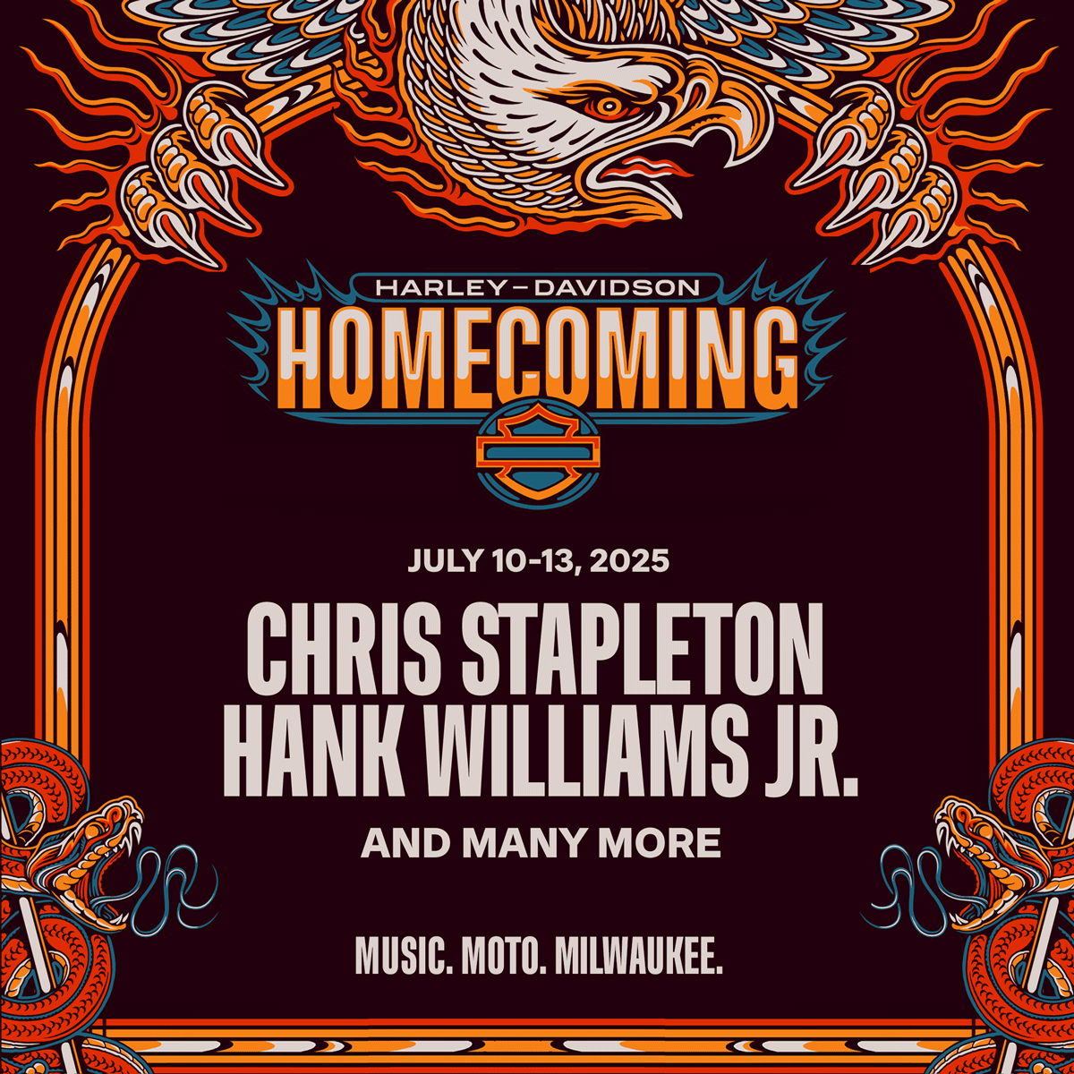 Harley-Davidson Homecoming (2 Day Pass) with Chris Stapleton, Hank Williams Jr, and more