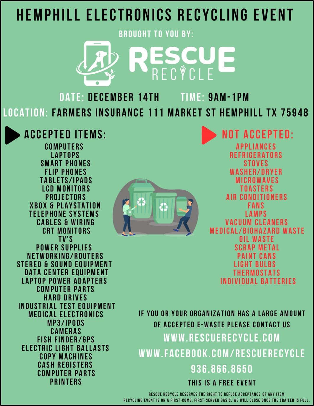 Hemphill Electronics Recycling Event