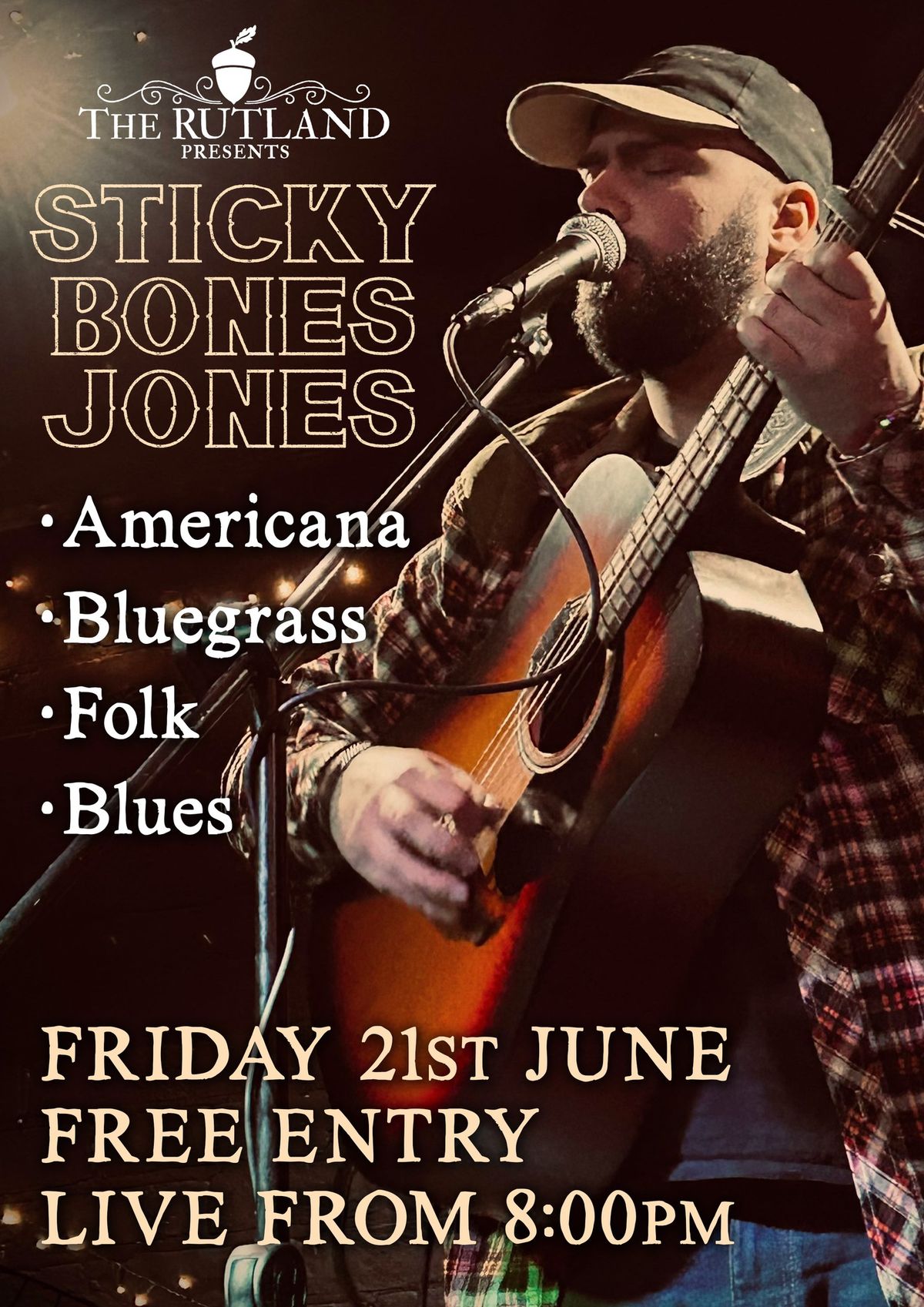 "STICKY BONES JONES" Americana Blues Folk Bluegrass - LIVE 21\/06\/24